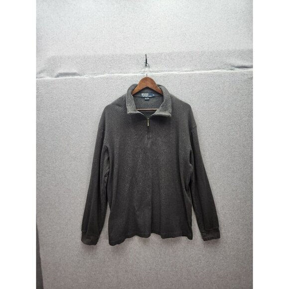 Polo By Ralph Lauren Mens Grey Half-Zip Pullover Sweater XL 100% Cotton - Picture 1 of 3
